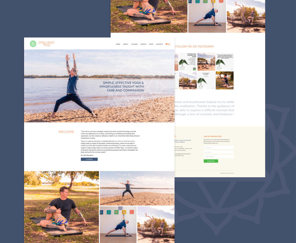 yoga website design sunshine coast