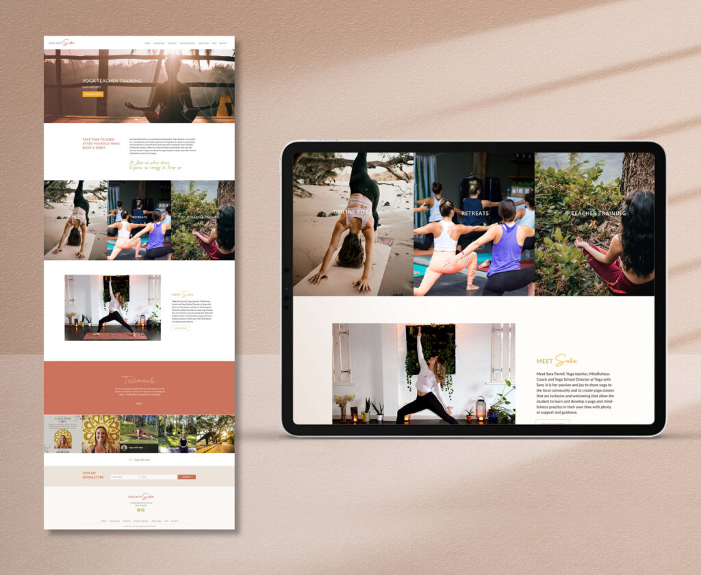 yoga website design sunshine coast